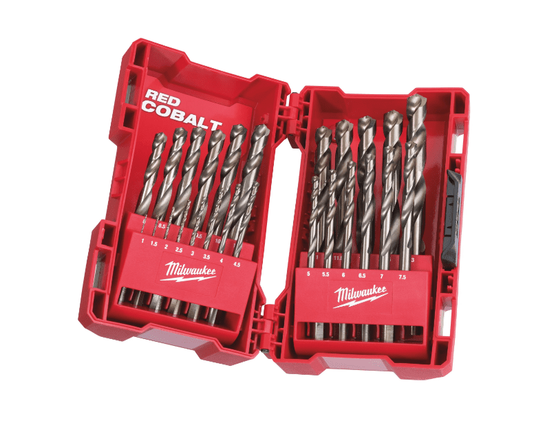 Kit de 25 Brocas para Metal HSS Fresadas Red Cobalt DIN 338